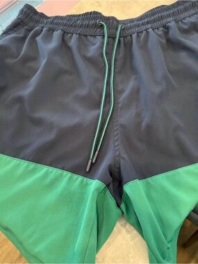 Caribbean Joe Navy Blue Logo Swim Trunks